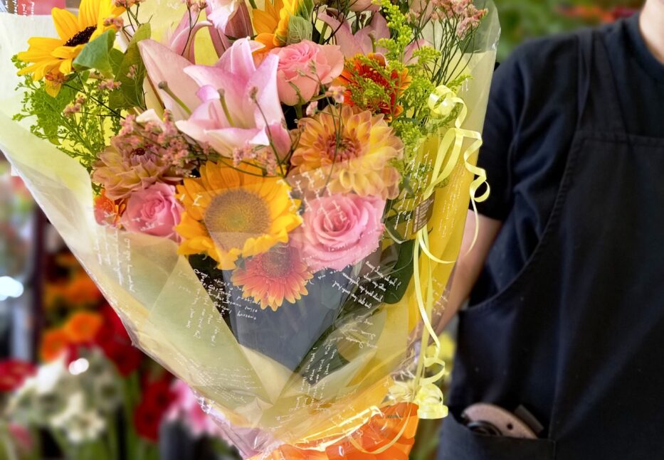 長い形の花束