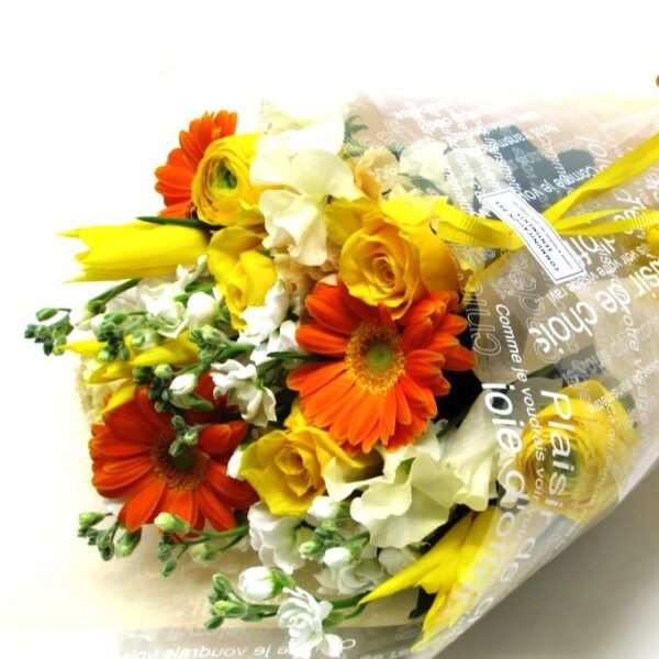 季節のお花たっぷり黄色い長い花束 Yellowish Long Stemmed Long Bouquet